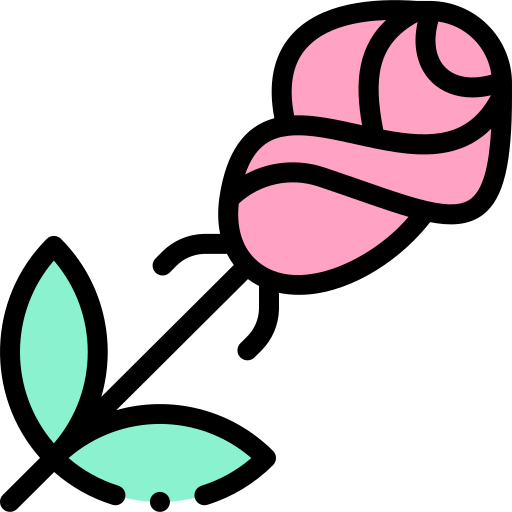 Rose Detailed Rounded Lineal color icon