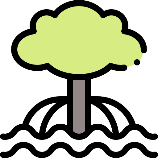 mangrove Detailed Rounded Lineal color icon