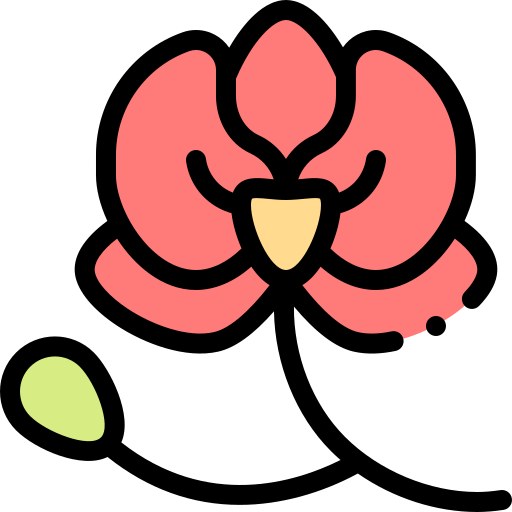 난초 Detailed Rounded Lineal color icon