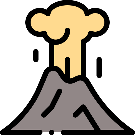 火山 Detailed Rounded Lineal color icon