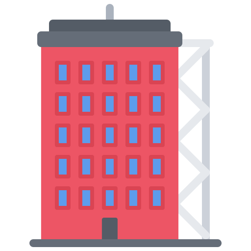 건물 Coloring Flat icon