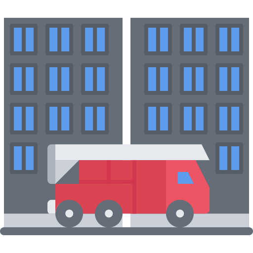 Fire truck Coloring Flat icon