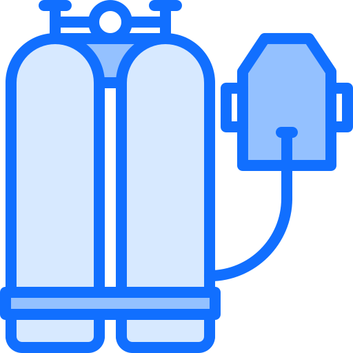 bouteille d'oxygène Coloring Blue Icône