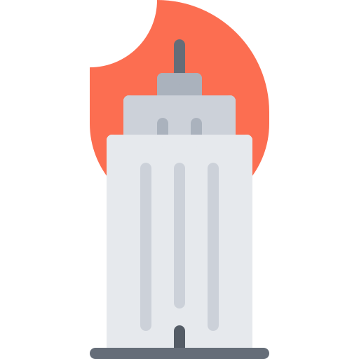 Burning building Coloring Flat icon