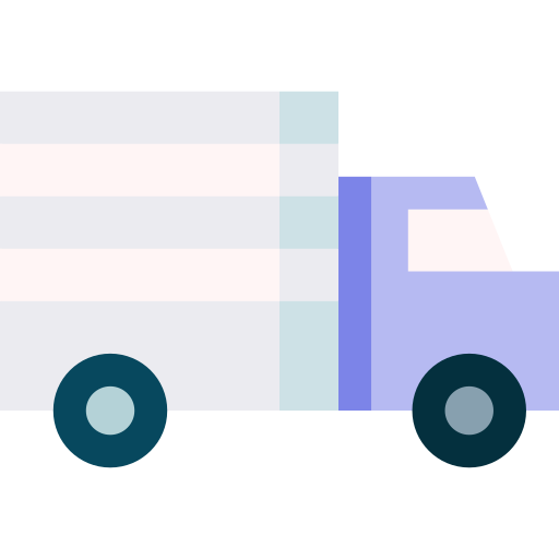 vrachtauto Basic Straight Flat icoon