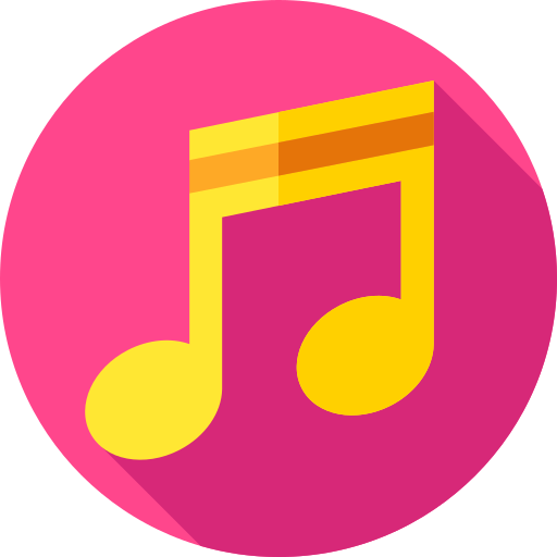 muziek Flat Circular Flat icoon