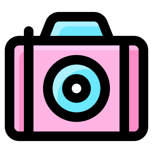 fotocamera con zoom Generic Outline Color icona