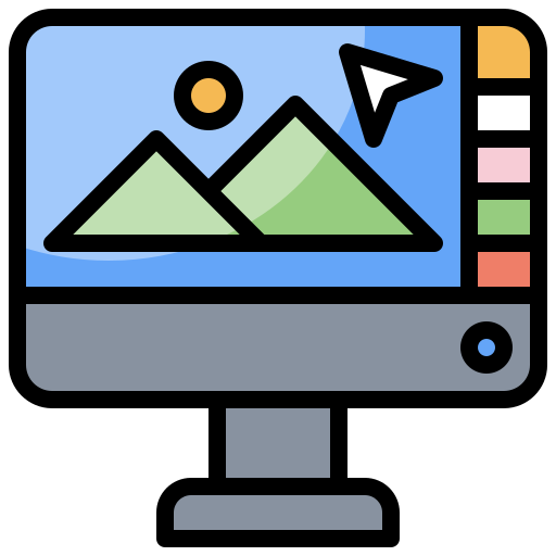 komputer Surang Lineal Color ikona