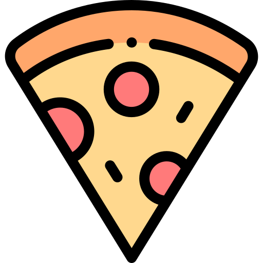 Pizza slice Detailed Rounded Lineal color icon