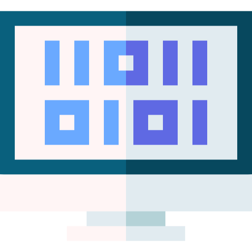 código binario Basic Straight Flat icono