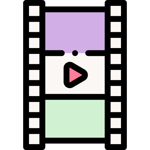 video pelicula Detailed Rounded Lineal color icono