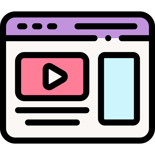 Video Detailed Rounded Lineal color icon