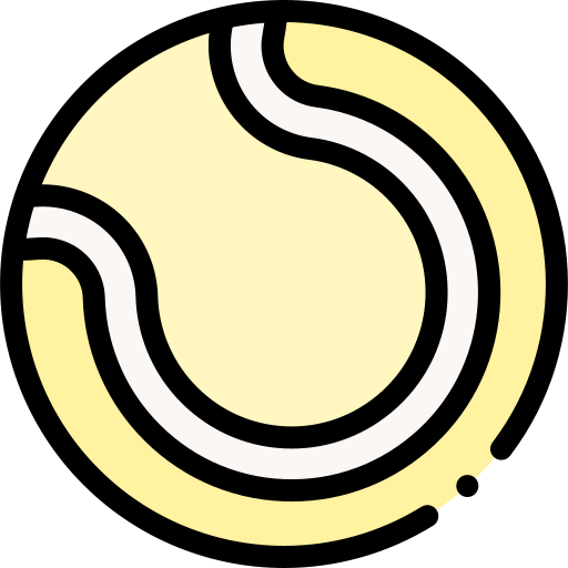 테니스 공 Detailed Rounded Lineal color icon