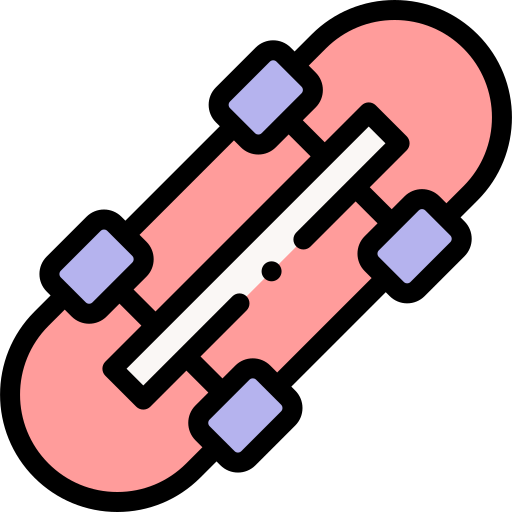 Skateboard Detailed Rounded Lineal color icon