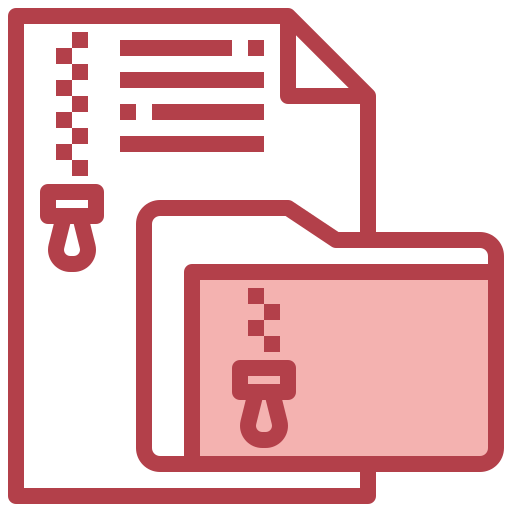 Zip folder Surang Red icon