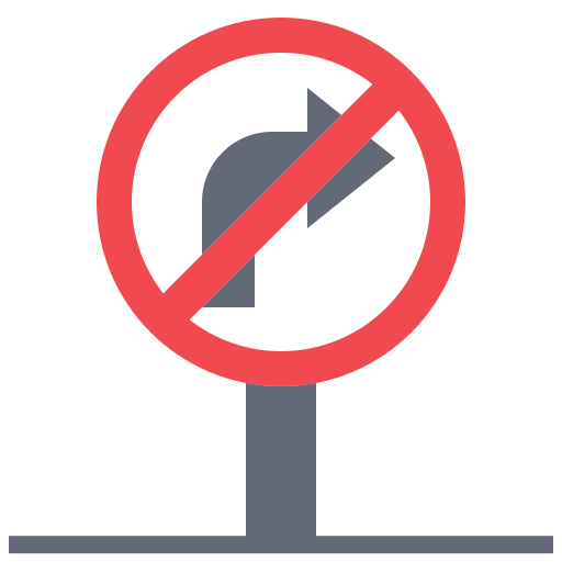 No turn right Surang Flat icon