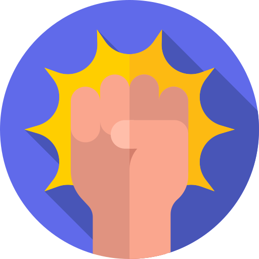 puño Flat Circular Flat icono