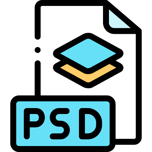 Psd Detailed Rounded Lineal color icon
