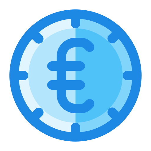 moneda euro Generic Blue icono