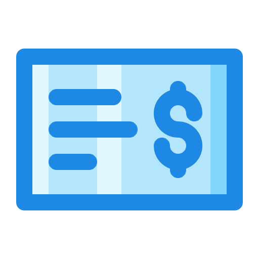 cheque de pago Generic Blue icono