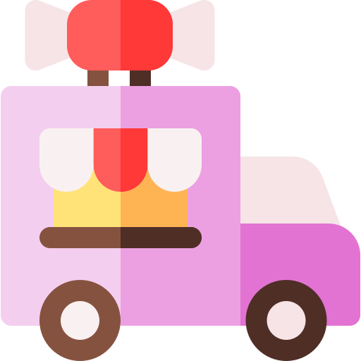 ciężarówka ze słodyczami Basic Rounded Flat ikona