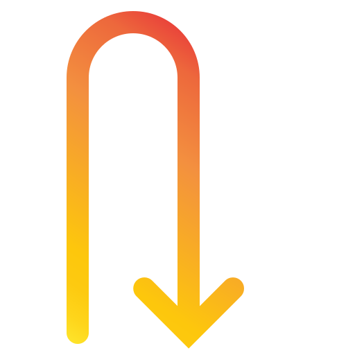 U turn Generic Gradient icon