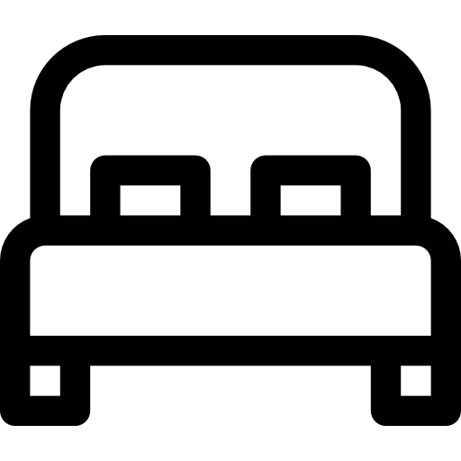cama Basic Rounded Lineal icono