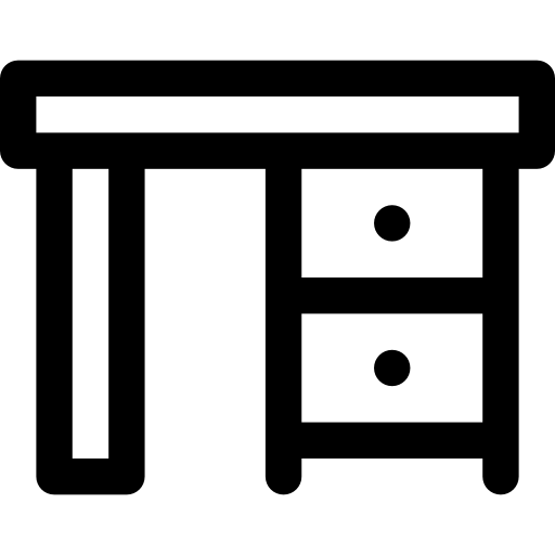 책상 Basic Rounded Lineal icon