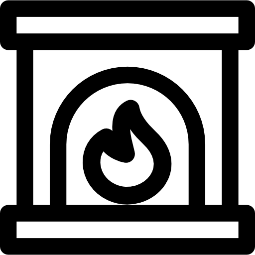 Fireplace Basic Rounded Lineal icon