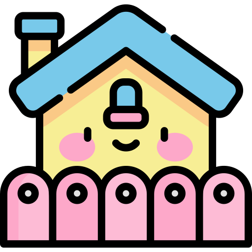 Дом Kawaii Lineal color иконка