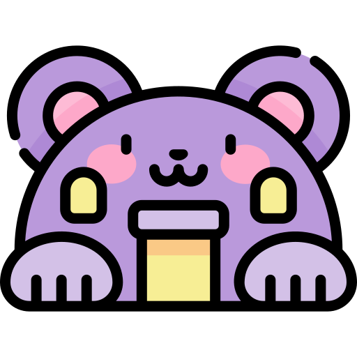 ratón Kawaii Lineal color icono