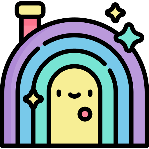 무지개 Kawaii Lineal color icon