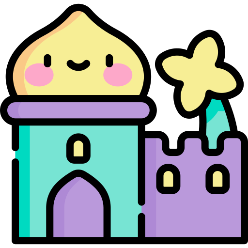 Castle Kawaii Lineal color icon