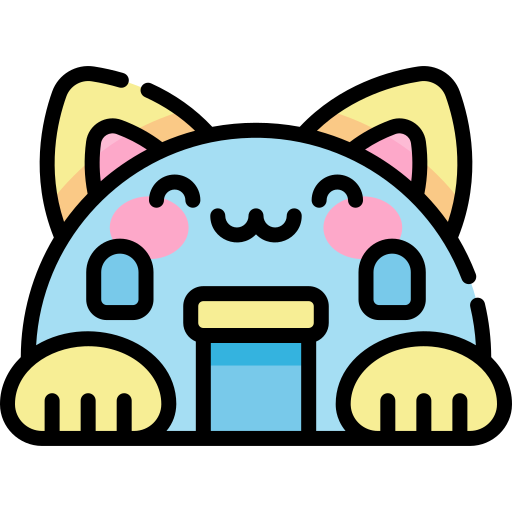 gato Kawaii Lineal color Ícone