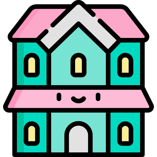дом Kawaii Lineal color иконка