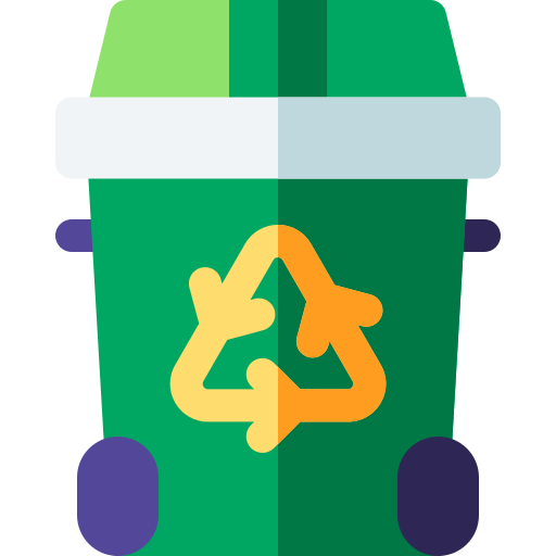 lixeira de reciclagem Basic Rounded Flat Ícone