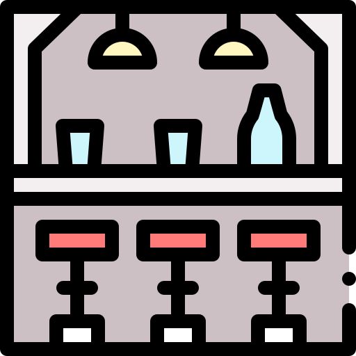 Bar counter Detailed Rounded Lineal color icon