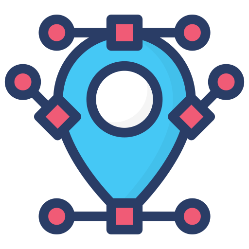 Map pointer Generic Outline Color icon