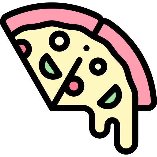 pizza Detailed Rounded Lineal color icon