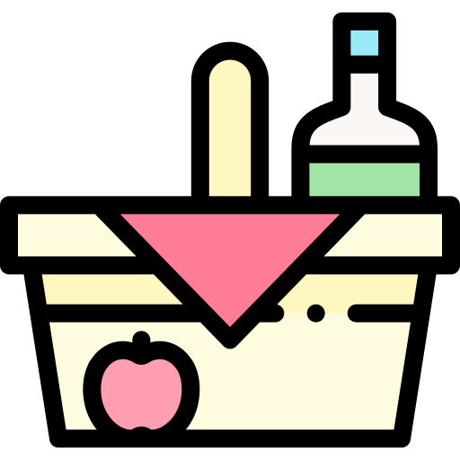 Picnic basket Detailed Rounded Lineal color icon
