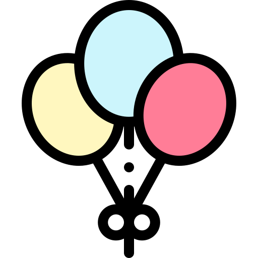 風船 Detailed Rounded Lineal color icon