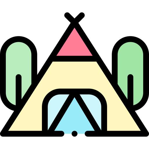 텐트 Detailed Rounded Lineal color icon