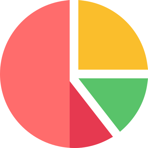 wykres kołowy Basic Straight Flat ikona