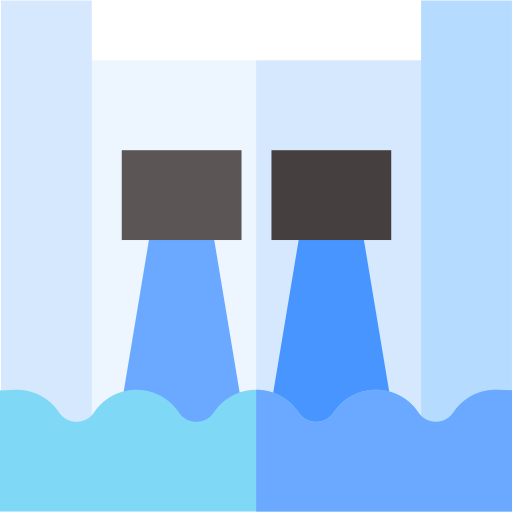 energía hidroeléctrica Basic Straight Flat icono