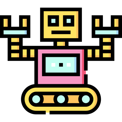 robot Detailed Straight Lineal color ikona