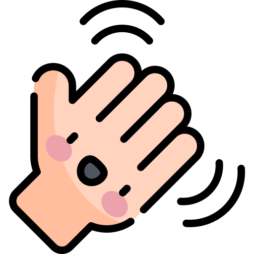 Waving hand Kawaii Lineal color icon