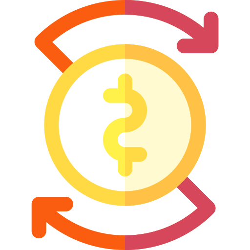 cambio di valuta Basic Rounded Flat icona