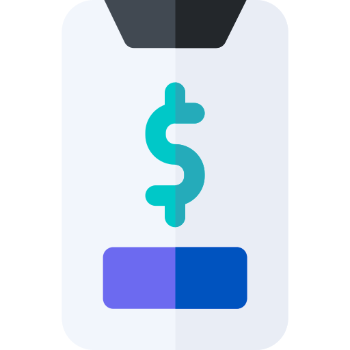 dinero móvil Basic Rounded Flat icono