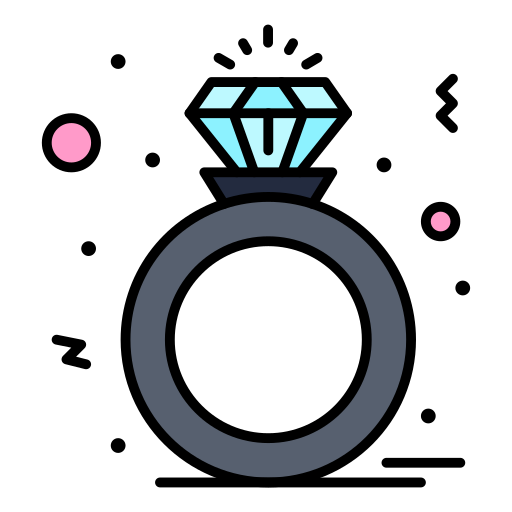 diamant-ring Flatart Icons Lineal Color icon