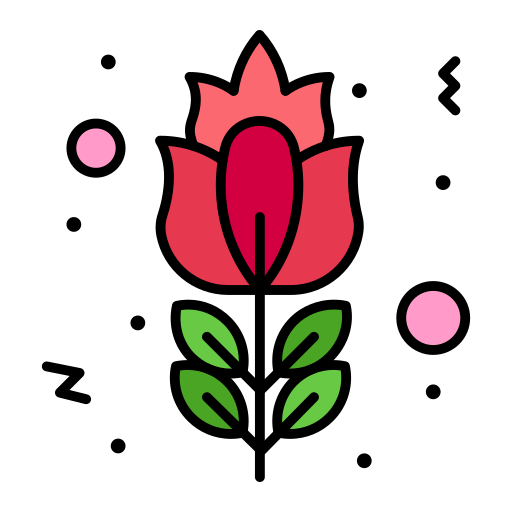 Rose Flatart Icons Lineal Color icon